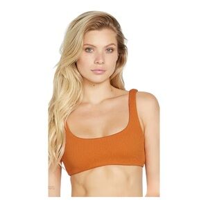 Volcom So Current Scoop Crop Bikini Top - Burnt Sienna NWT